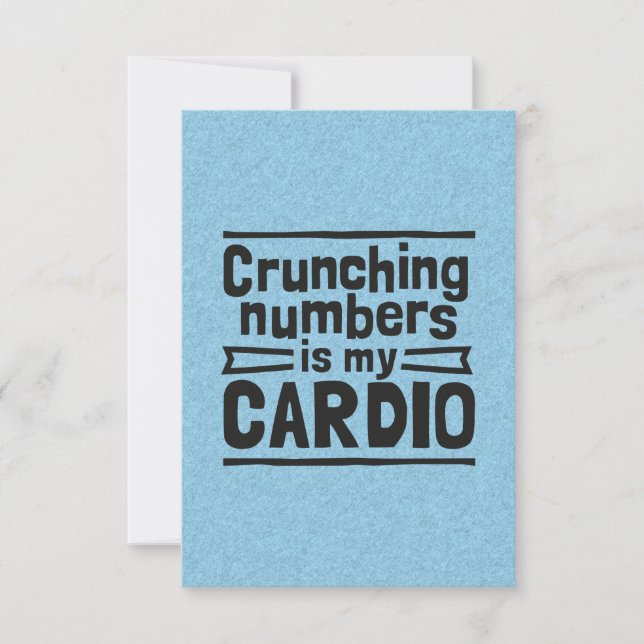 Carte De Remerciements Crunching Numbers Is My Cardio (Devant)