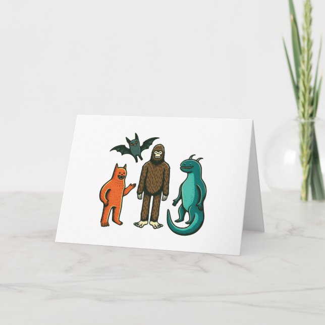 Carte De Remerciements Cryptid Friends : Baby Bodysuit One sie avec Bigfo (Devant)