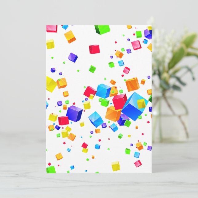Carte De Remerciements Cubes colorés 1 (Debout devant)