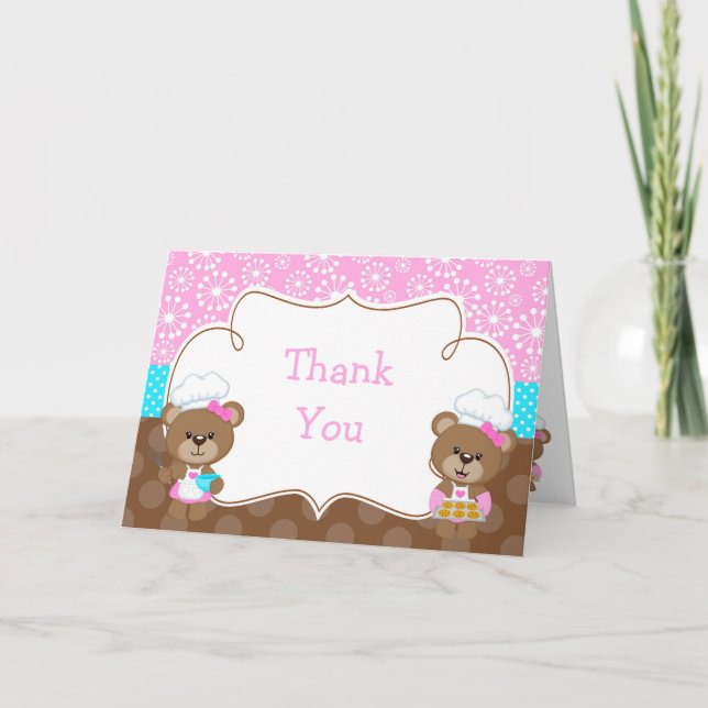 Carte De Remerciements Cuisine Chef Bear Party (Devant)