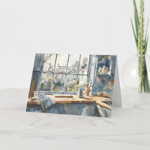 Carte De Remerciements Cuisine de maison londonienne aquarelle avec jardi