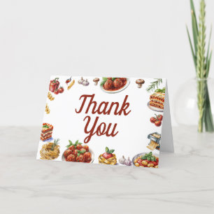 Carte De Remerciements Cuisine italienne   Aquarelle 1er anniversaire