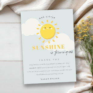 Carte De Remerciements Cuisine Notre Petit Bleu Soleil N'Importe Quel Âge