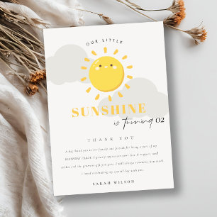 Carte De Remerciements Cuisine Notre Petit Jaune Soleil N'Importe Quel Âg