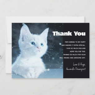 Carte De Remerciements Cuite Kitten blanc avec de beaux yeux bleus