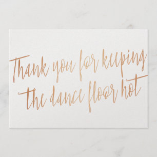 Carte De Remerciements Cuivre "Merci" pour groupe mariage, musicien, DJ