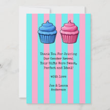 Cupcake Genre Révélation Bleu et Rose