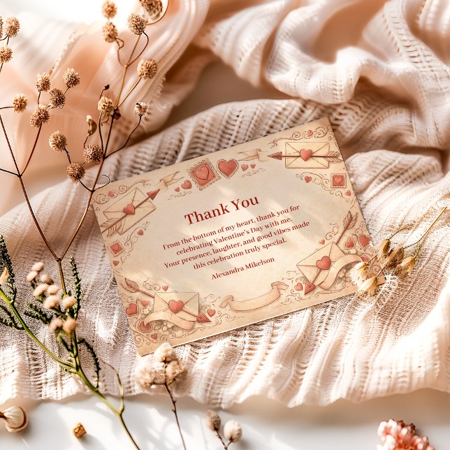 Carte De Remerciements Cupid Love Letters Valentine Party (Créateur téléchargé)