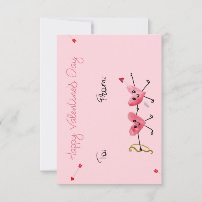 Carte De Remerciements Cupid's Arrow Hearts Valentine's Day Card (Devant)