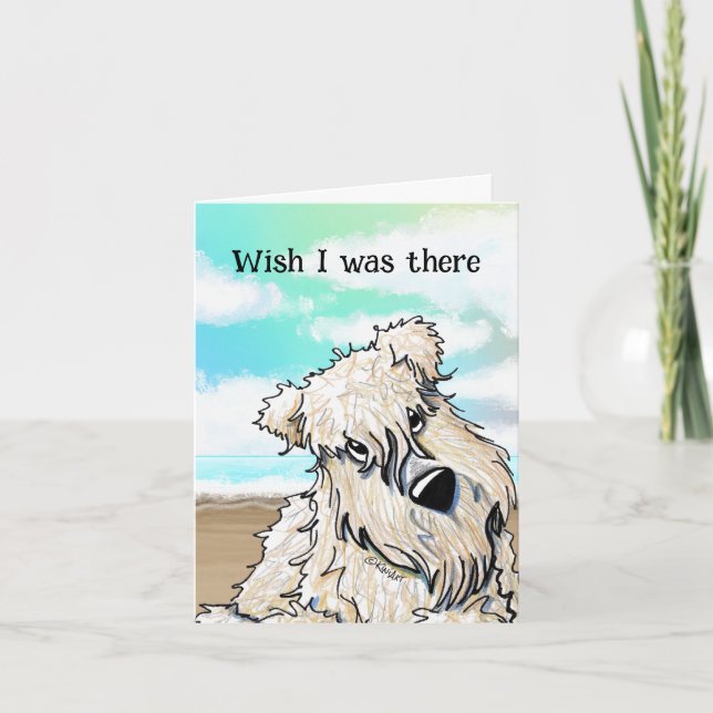 Carte De Remerciements Curieux Beach Wheaten Terrier Card (Devant)