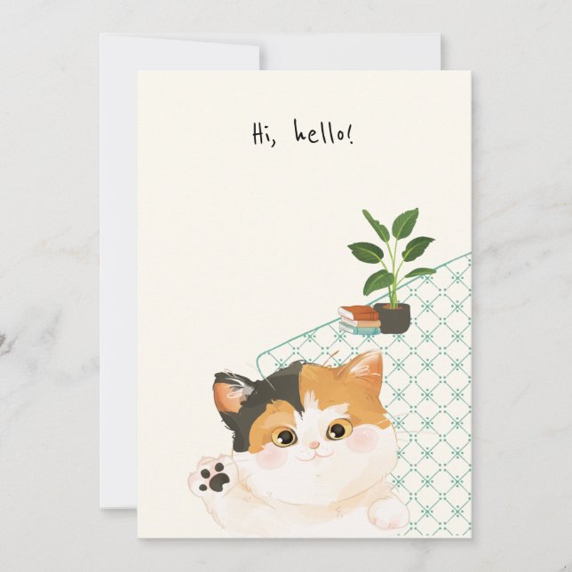 Carte De Remerciements [Custom] A Cat's Day - Bonjour ! (Devant)