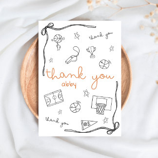 Carte De Remerciements Custom Basketball Thank you Card Doodle