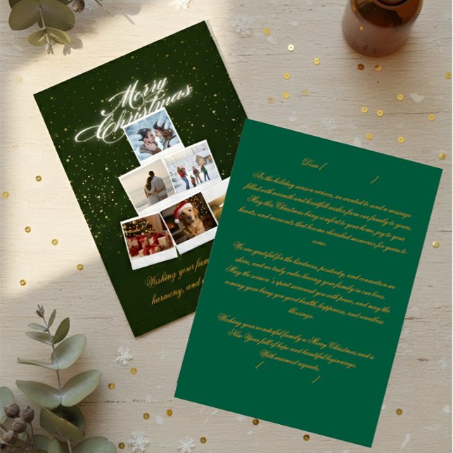 Carte De Remerciements Custom Family Holiday Card – Photos & Message (Créateur téléchargé)