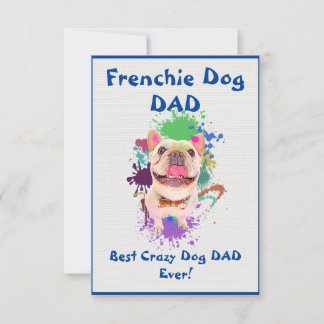 Carte De Remerciements Custom Frenchie papa chien meilleur chien fou papa
