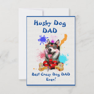Carte De Remerciements Custom Husky papa Chien Best Crazy Chien Papa