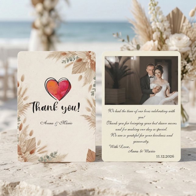 Carte De Remerciements Custom Photo Boho Terracotta Wedding (Créateur téléchargé)
