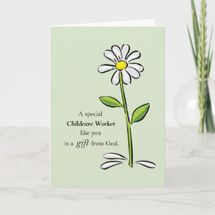 Carte De Remerciements Custom Relation, Thank You, Religious Green Daisy