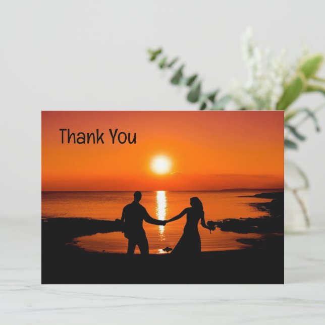Carte De Remerciements Custom Thank You Wedding Photo Thank You Card (Debout devant)