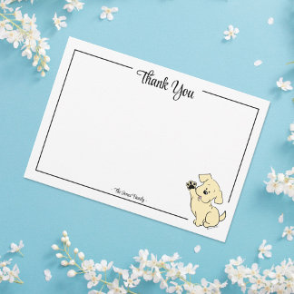 Carte De Remerciements Custom Thank You Yellow Lab Puppy Note Card