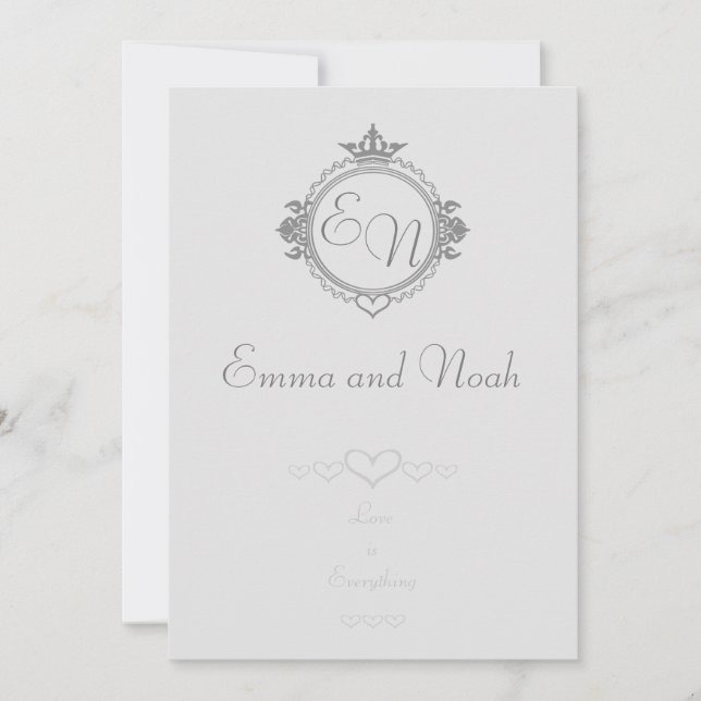 Carte De Remerciements Customiser les noms, initiales et phrase Aimer (Devant)