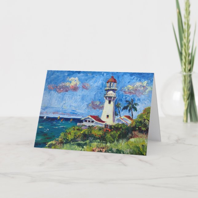 Carte De Remerciements Customizable Hawaiian Diamondhead Lighthouse (Devant)