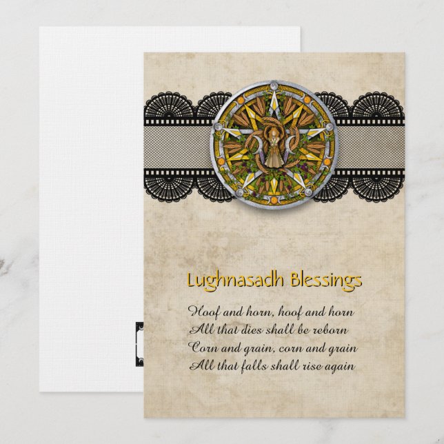 Carte De Remerciements Customizable Lughnasadh Lammas Greeting Card (Devant / Derrière)