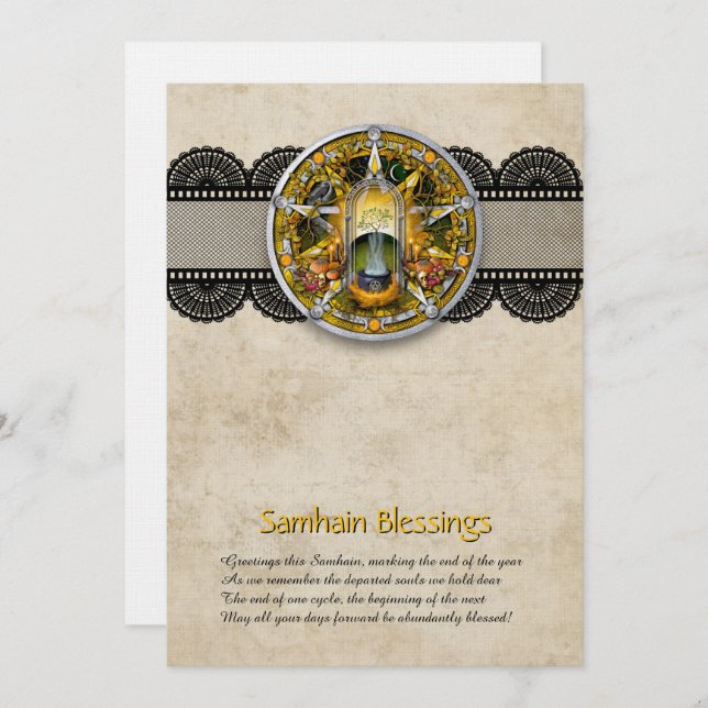 Carte De Remerciements Customizable Samhain Greeting Card (Devant / Derrière)