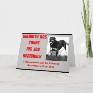 Carte De Remerciements Customizable Security Dog