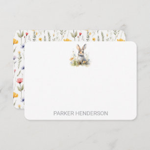 Carte De Remerciements Cute Aquarelle Lapin Lapin Enfants Stationery