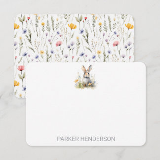 Carte De Remerciements Cute Aquarelle Lapin Lapin Enfants Stationery