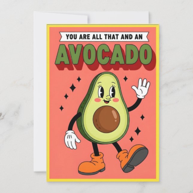 Carte De Remerciements Cute Avocado Pun You Are All That And More Cartoon (Devant)