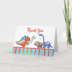 Carte De Remerciements Cute Baby Dinosaur Motif Imprimer Personnalisé