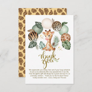 Carte De Remerciements Cute Baby Giraffe Poster de animal Safari