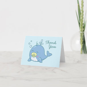 Carte De Remerciements Cute baleine Baby shower Kawaii