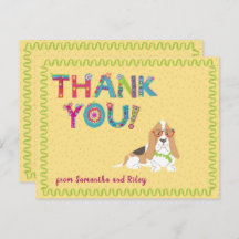 Cute Basset Hound Chien Colorful Floral Lettres