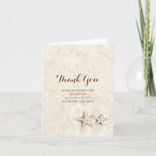 Carte De Remerciements cute beach wedding thank you cards