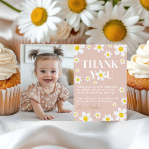 Carte De Remerciements Cute Boho Daisy Bloom fête d'anniversaire