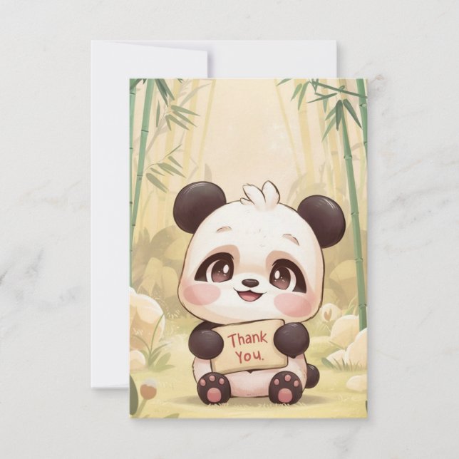 Carte De Remerciements Cute Boho Panda (Devant)