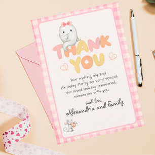 Carte De Remerciements Cute Boo Ghost rose Anniversaire Fille