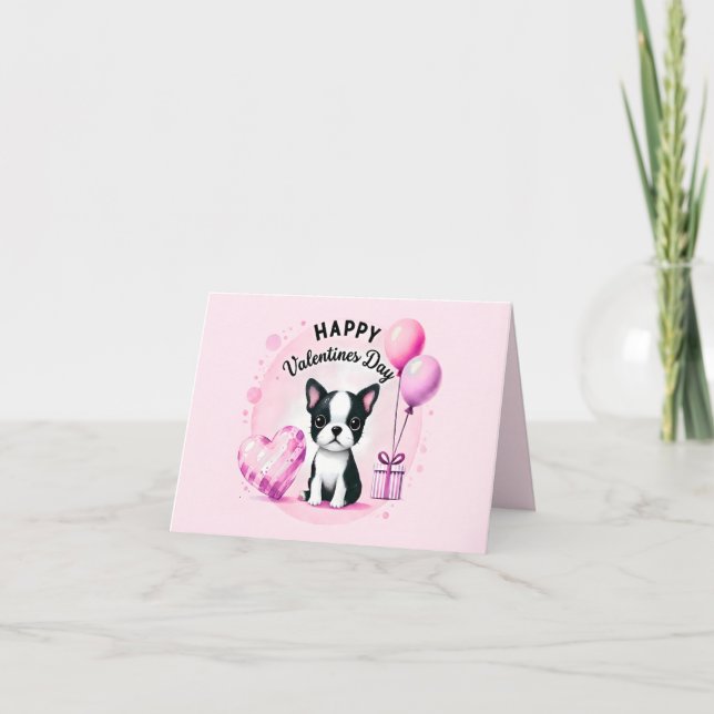 Carte De Remerciements Cute Boston Terrier Birthday Card  (Devant)