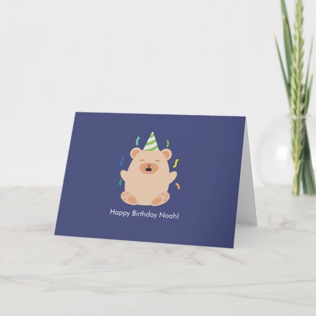 Carte De Remerciements Cute Brown Birthday Bear (Devant)