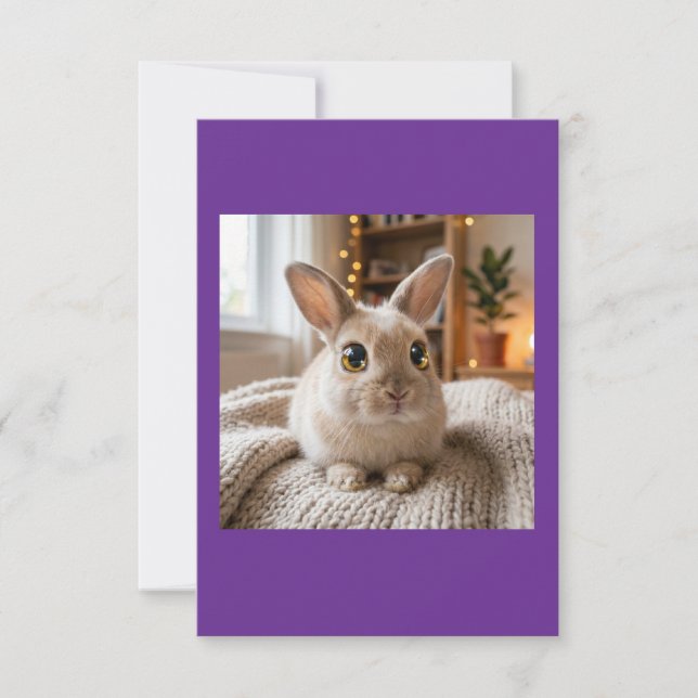 Carte De Remerciements Cute bunny card (Devant)