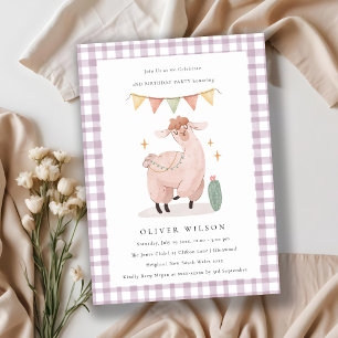 Carte De Remerciements Cute Cactus Boho Llama N'importe quel âge Annivers