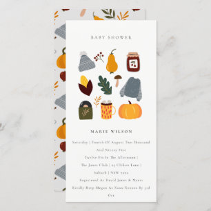 Carte De Remerciements Cute Chaud Cosy Automne Baby shower essentiel Invi
