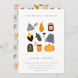Carte De Remerciements Cute Chaud Cosy Automne Essential Vow Renewal Invi