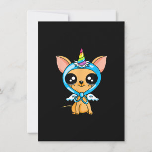 Carte De Remerciements Cute Chihuahua Unicorn Chiot Enfants et Chien Anim