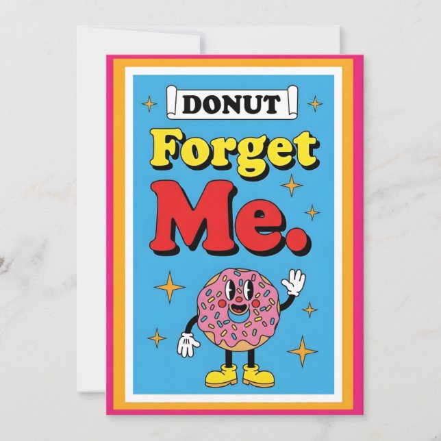 Carte De Remerciements Cute Donut Pun Donut Forget Me Fun Sprinkle (Devant)