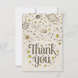Carte De Remerciements Cute Editable Galaxy Celestial