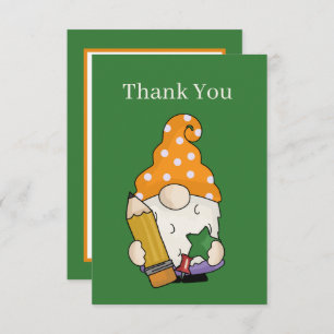 Carte De Remerciements Cute Enseignant gnome ajouter un sentiment