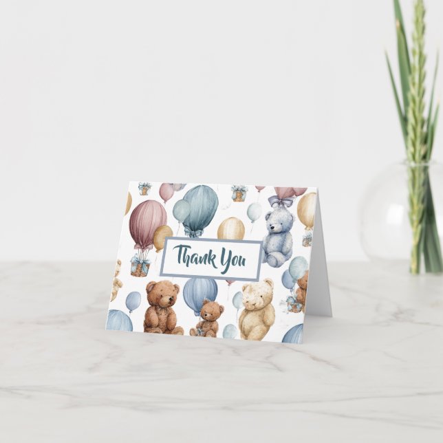 Carte De Remerciements Cute Flat Baby Boy Thank You Card – Pastel Style (Devant)